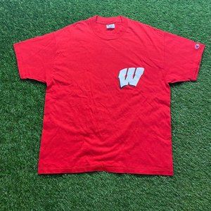 Wisconsin Football College Red T Shirt XL